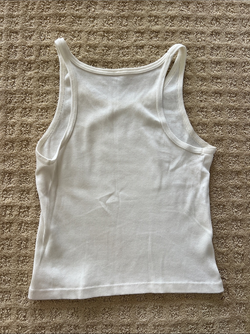 White Ribbed Tank Top - Picture 3 of 3